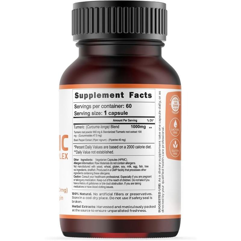 Turmeric Capsules 1000mg Conta - огляд і ціна Turmeric Curcumin Capsule
