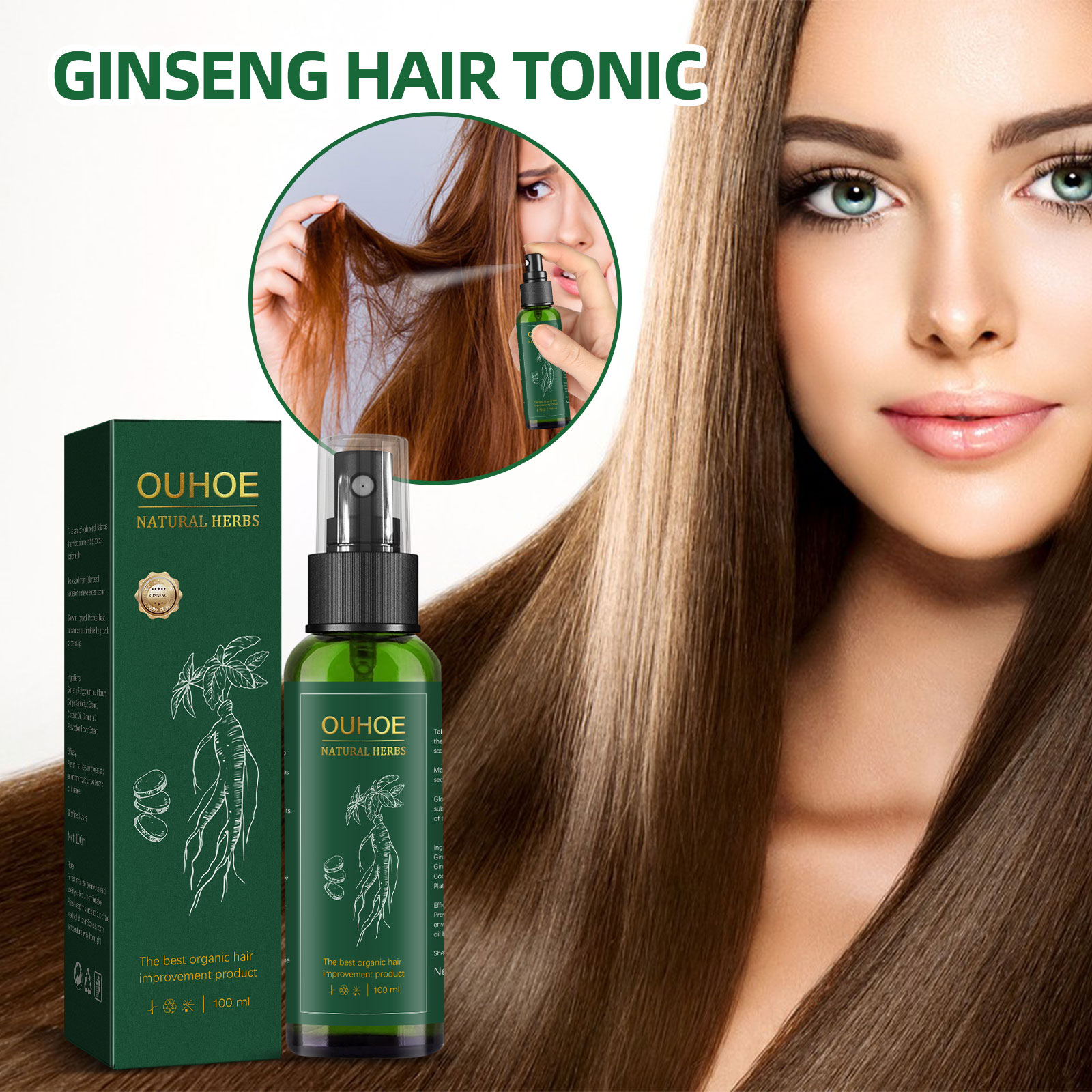 Natural Herbal Ginseng Hair Ca - огляд і ціна Nutrition And Fitness